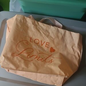Peach Tote Bag with Inspirational Quote
